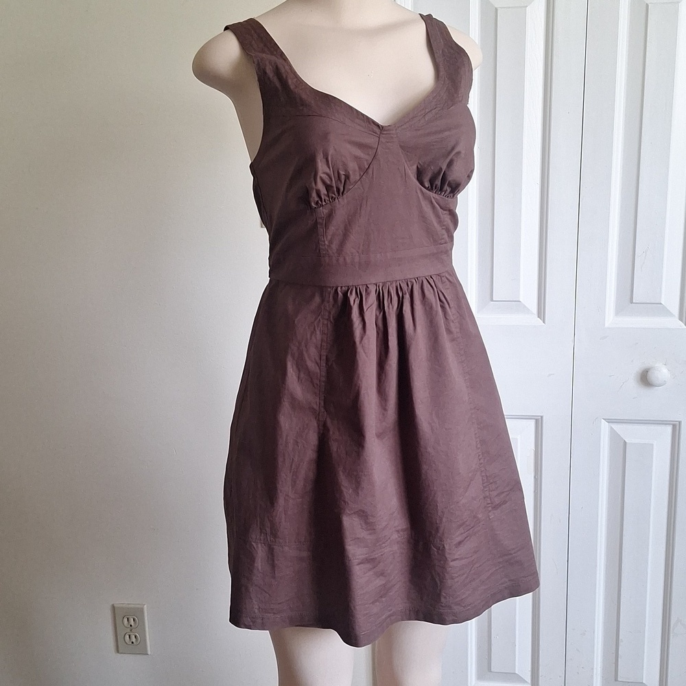 Charlotte Russe Cotton Chocolate Brown Dress Size Small